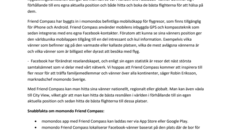 momondo först i världen med social mobilapp