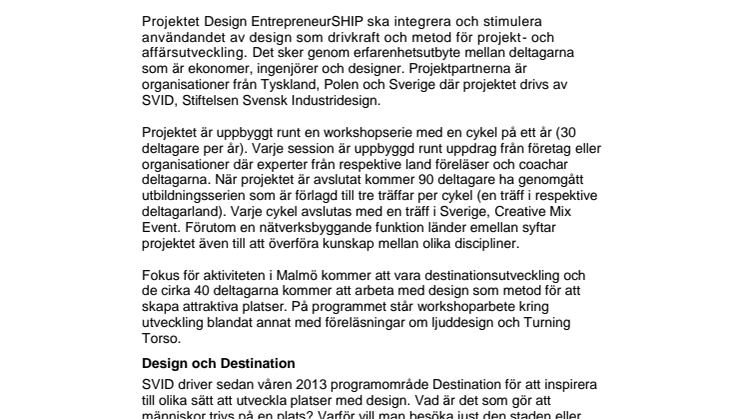 Design som metod i fokus för internationell workshop i Malmö