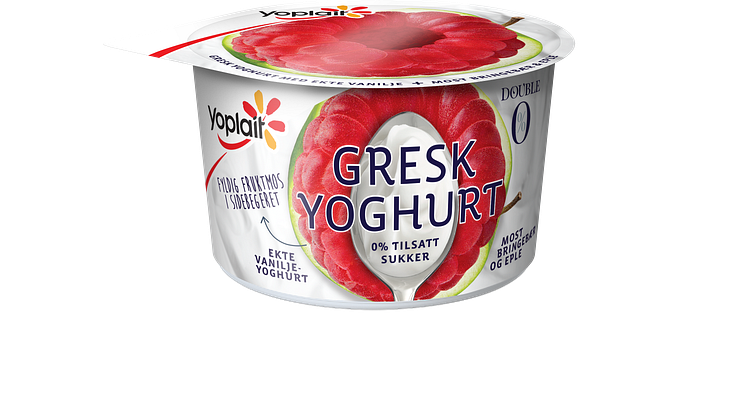 Yoplait Double 0% Gresk Duo med most bringebær og eple