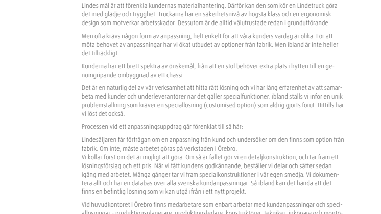 Speciallösningar är vardag för oss