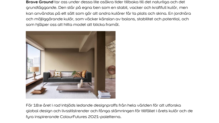 Nordsjö utser Brave Ground till årets kulör 2021