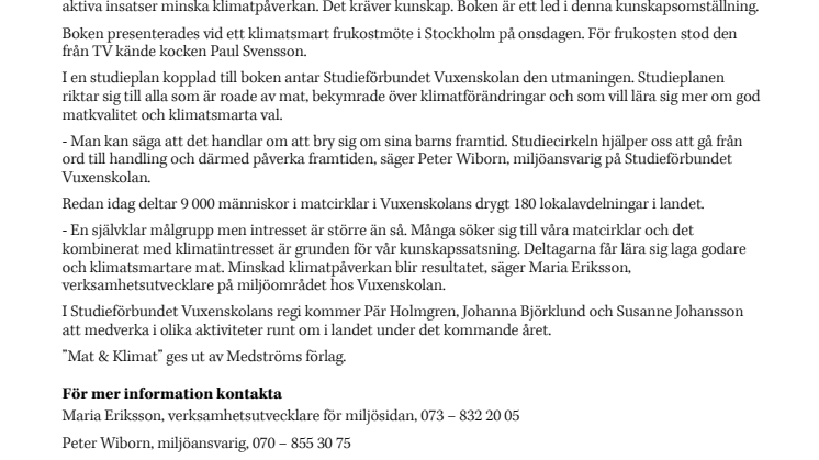 Road av mat - oroad för klimatet