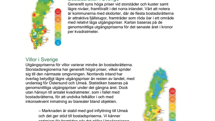 Unik sammanställning av Hemnet. Bostadspriser på karta
