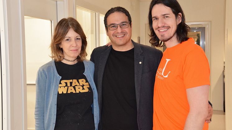 Foteini Liwicki, universitetslektor i maskininlärning, George Nikolakopoulos, professor i robotik och AI och Marcus Liwicki, professor i maskininlärning vid Luleå tekniska universitet.