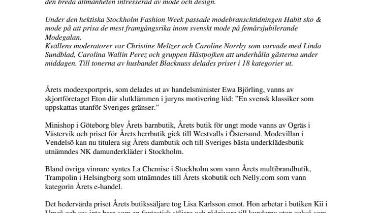 Svenska modeföretag prisades