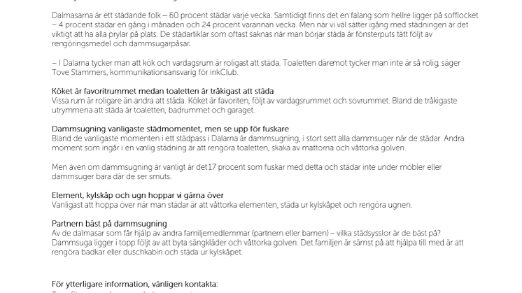 Ny undersökning: Så här städar dalmasarna