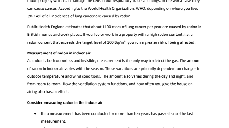 About Radon - Summary
