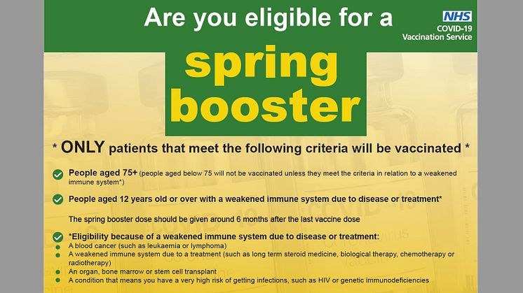 Over-75s urged to book their extra spring Covid booster jab