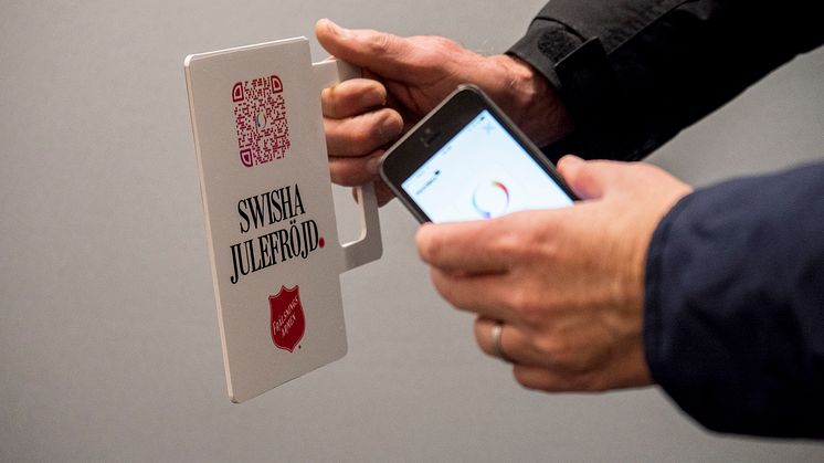 Kontantfri insamlingsbössa med Swish QR kod