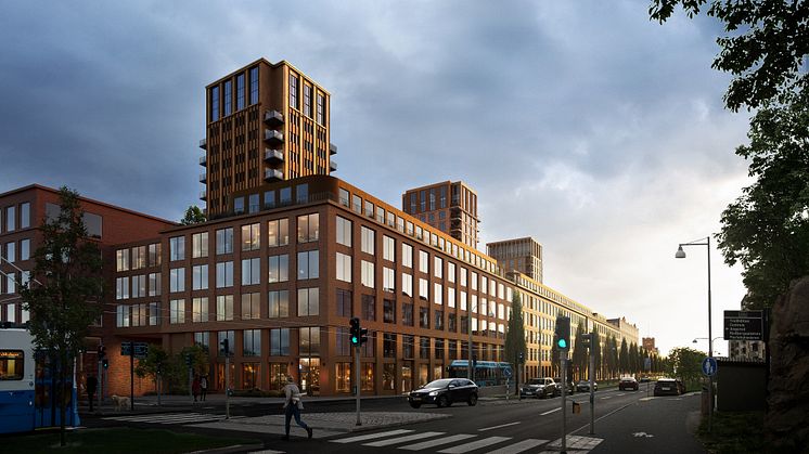 Utställning av detaljplan för centrum, bostäder med mera inom kvarteret Gösen inom stadsdelen Gamlestaden är ett av ärendena på stadsbyggnadsnämnden den 19 december. Bild: Liljevall Arkitekter.