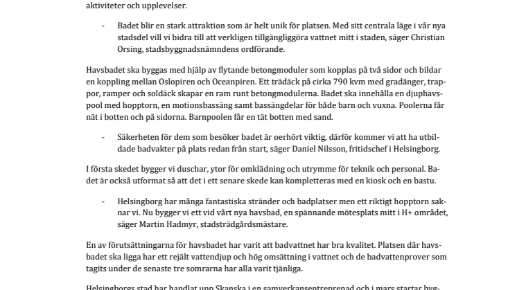 Flytande havsbad byggs i Oceanhamnen