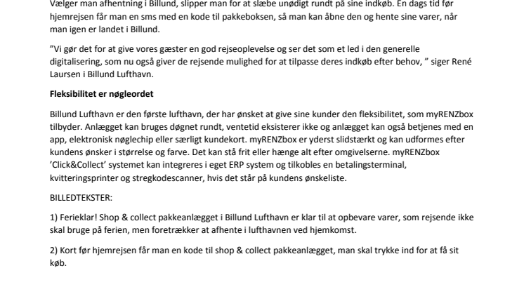 ​Hent dine taxfree varer i myRENZbox på hjemturen!
