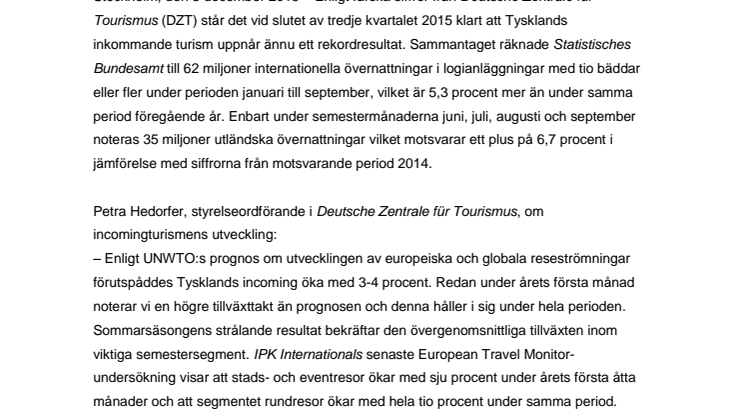 ​Lysande kvartalsbokslut för Tysklands incoming