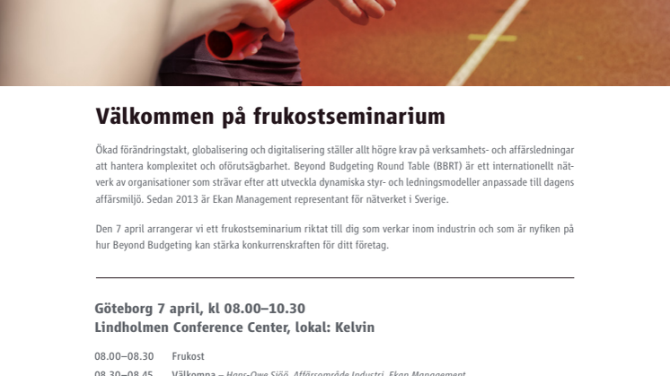 Frukostseminarium - konkurrenskraftig industri