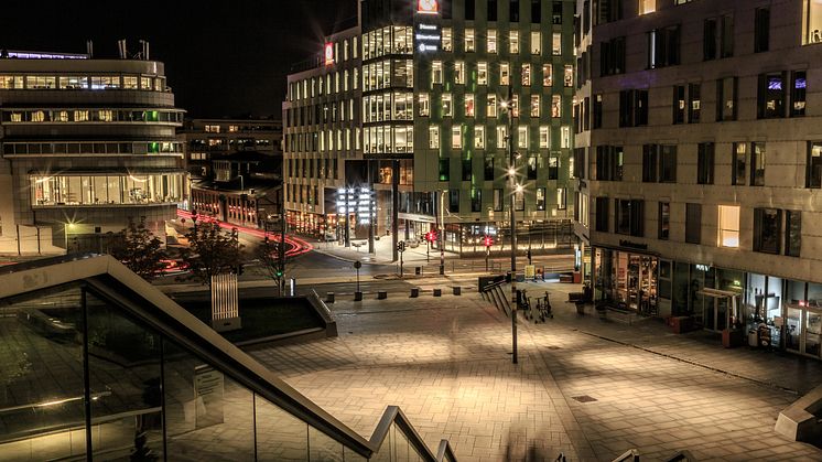 Schweigaards gate 16 er sertifisert med BREEAM In-Use, som er et miljøsertifiseringssystem for eksisterende bygg. Foto: Knut Neerland 