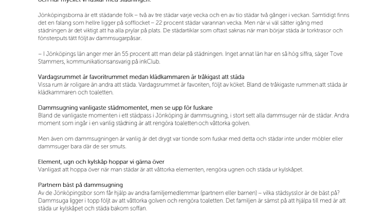 Ny undersökning: Så här städar Jönköpingsborna