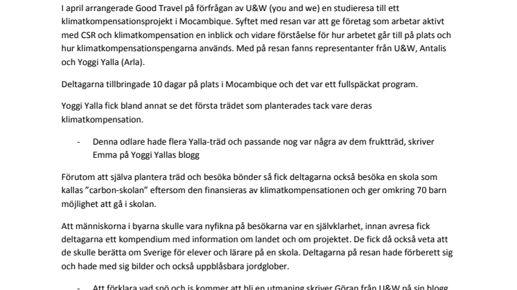Good Travel arrangerar en CSR-studieresa