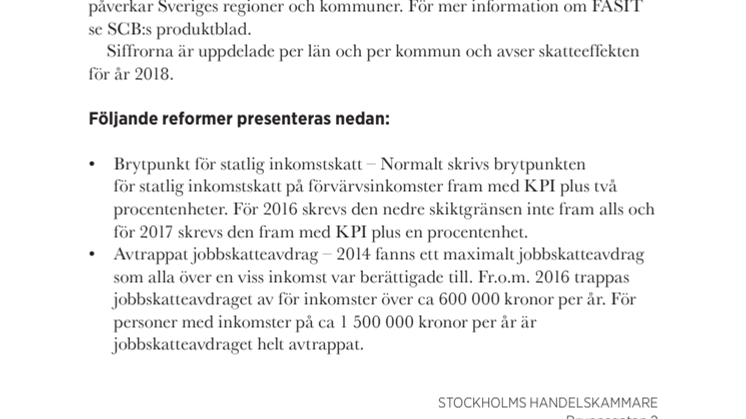 Skatteanalys: Förändringar i jobbskatteavdrag och brytpunkt