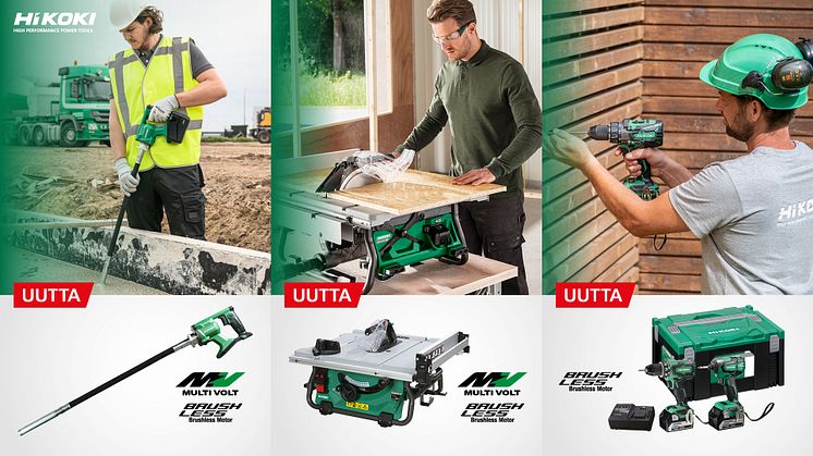 36V MULTI VOLT betonivibra ja -pöytäsaha sekä 18V konepaketti