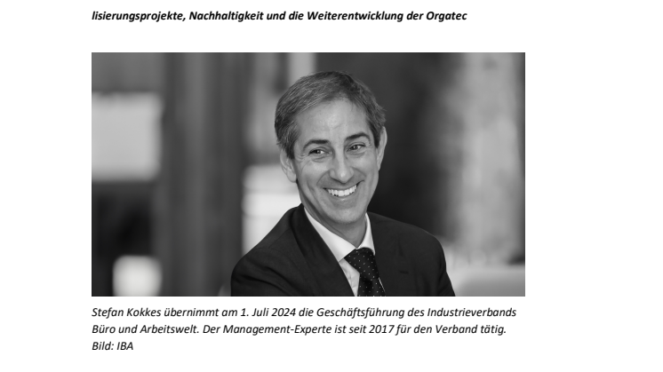 Pressemitteilung: Kontinuität und klare Ziele: Stefan Kokkes ist neuer Geschäftsführer des IBA