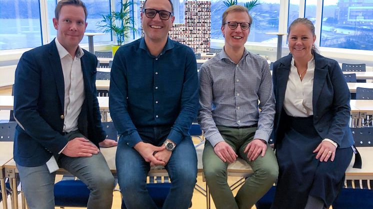 Daneel Munthe, Andreas Hallberg, Martin Widegren och Linda Ekdahl är en del av teamet på Hogia som har arbetat med upphandlingen.