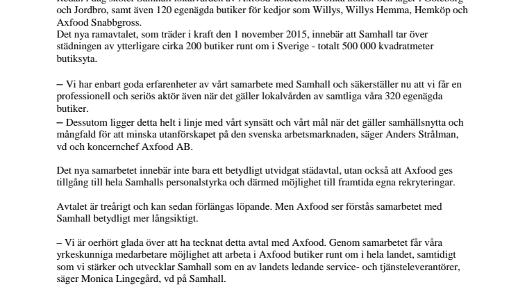 Nytt serviceavtal skapar 1 300 jobb för Samhall