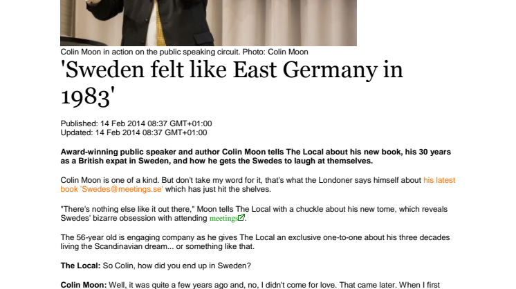 'Sweden felt like East Germany in 1983'