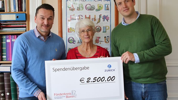v.l. Rüdiger Feilen (Zurich), Dr. Gerlind Bode (Stellv. Vorsitzende, Förderkreis) und Joachim Kohl (Zurich)
