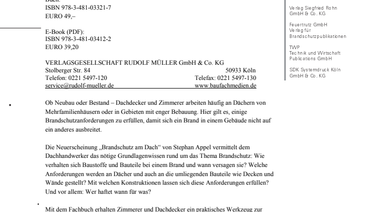 Brandschutz am Dach