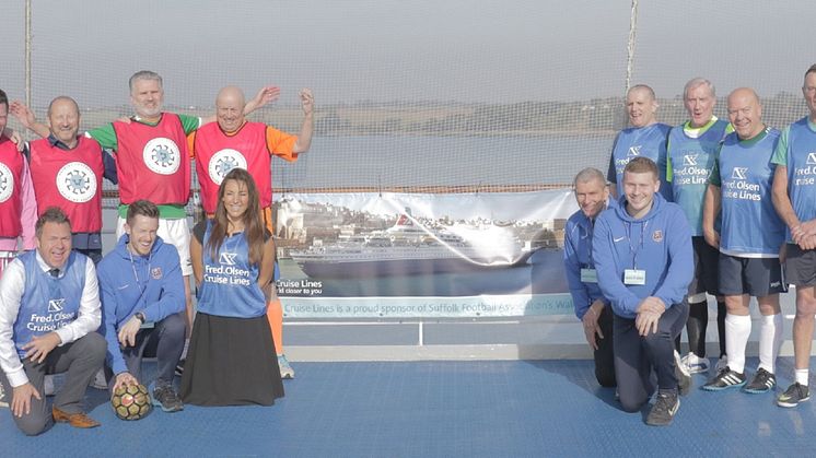 Fred. Olsen Cruise Lines and the Suffolk Football Association host a successful game of Walking Football at sea – for the first time ever!
