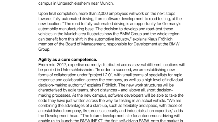 New development centre for autonomous driving