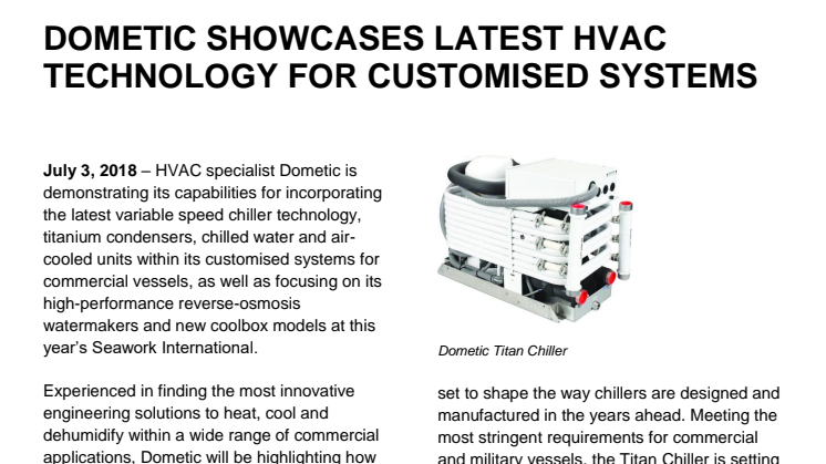 Dometic Showcases Latest HVAC Technology for Customised Systems
