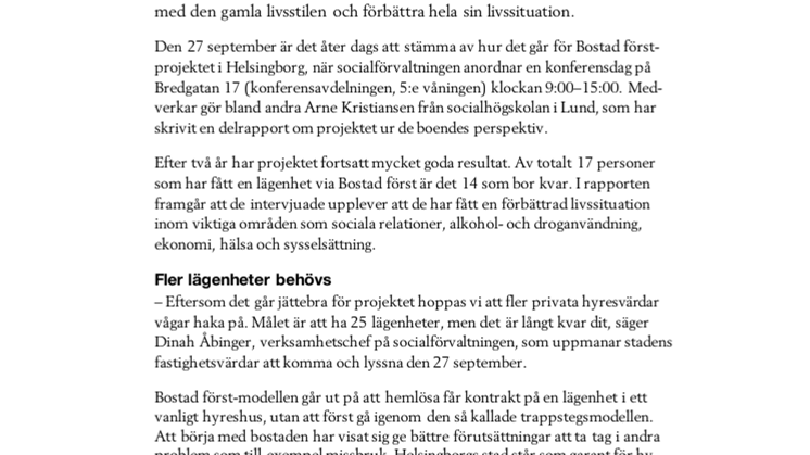 Bostad först förbättrar livssituationen för före detta hemlösa
