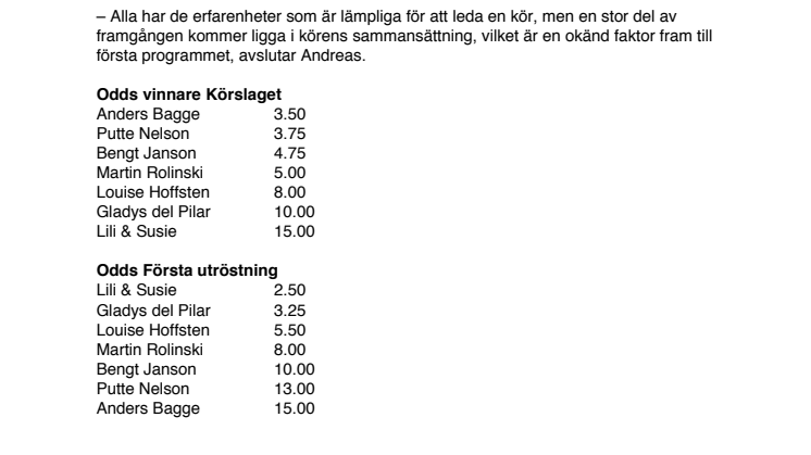 Körslaget - han vinner! 