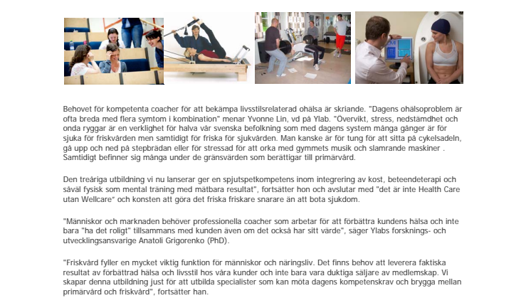 HÖGSKOLEUTBILDNING TILL LIVSSTILSCOACH 