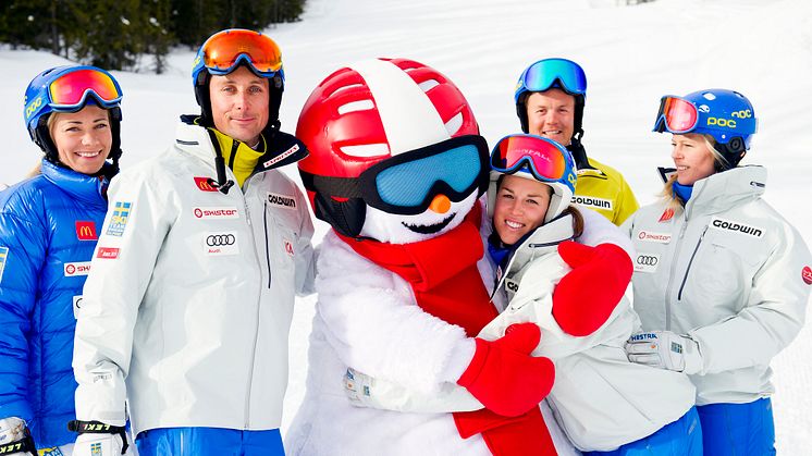 Svenska alpina skidstjärnorna möter barn och ungdomar under Sälen Winter Games