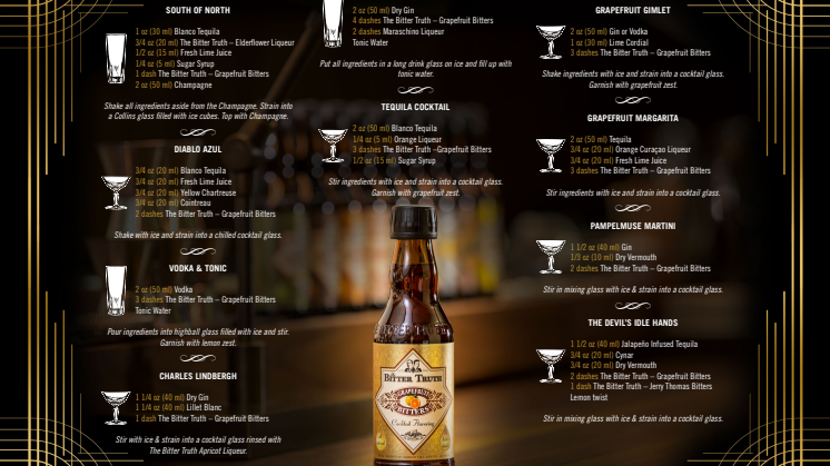 The Bitter Truth Grapefruit Bitters Cocktail Recipes