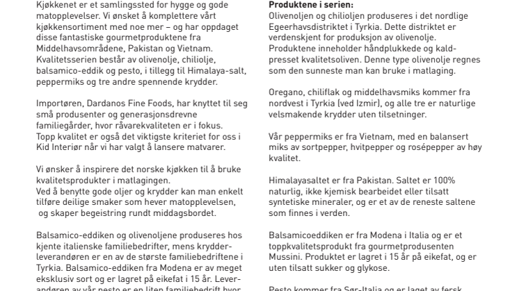 Gourmet-nyhet hos Kid Interiør