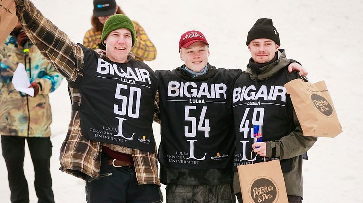 Karl Fredriksson, Max Pettersson, Arvid Segevall, LTU Big Air 2019 på Luleå tekniska universitet
