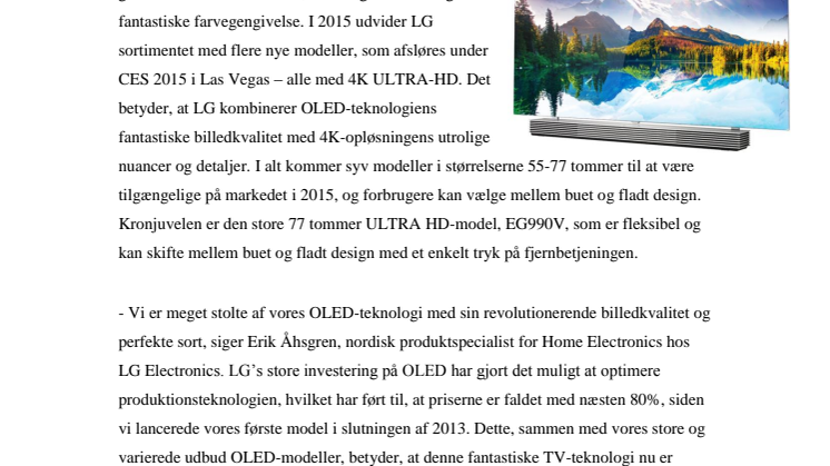 ”FREMTIDEN SER MØRK UD” – PERFEKT SORT OG ULTRA HD-KVALITET I 2015’S STORE UDVALG AF LG OLED-TV