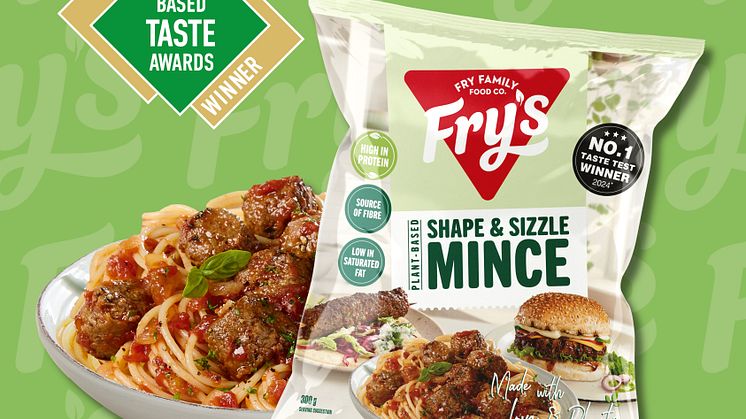 Fry's Shape & Sizzle Mince wins Best Plant-Based Mince in the Plant-Based Taste Awards SQUARE