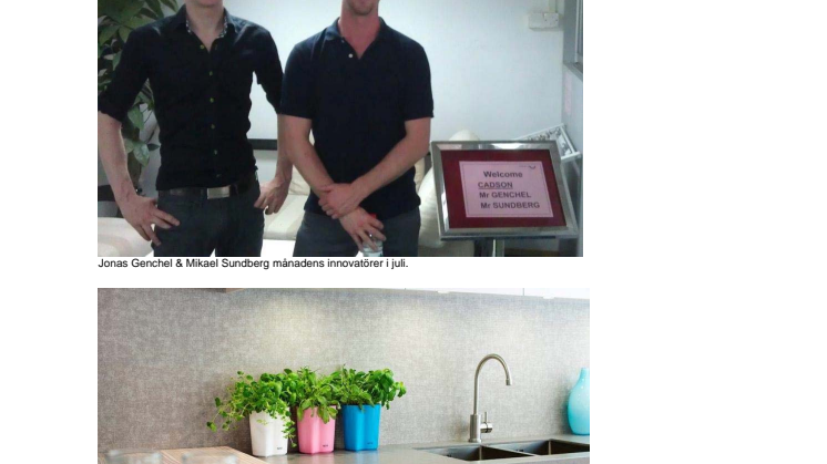 Jonas Genchel & Mikael Sundberg månadens innovatörer i juli 2014.