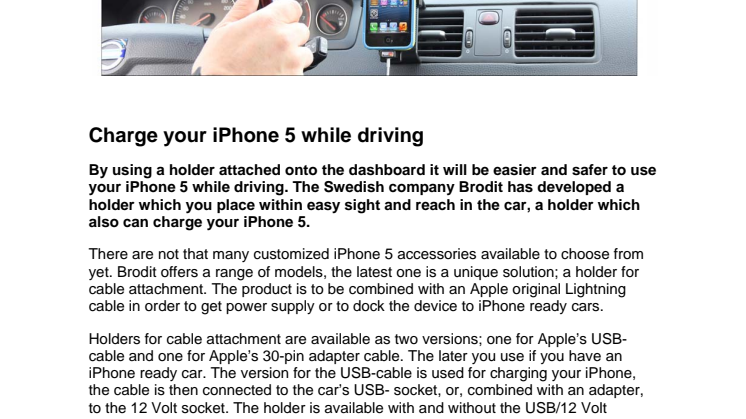 Charge your iPhone 5 while driving