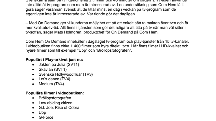 8 000 hushåll i Södertälje får play-tjänster direkt i tv:n