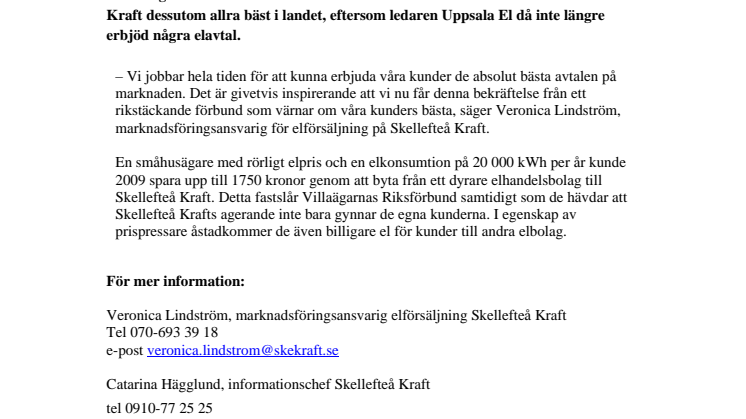 Skellefteå Kraft placerar sig i toppen