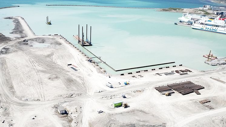 Trelleborgs hamn byggs ut för att möta kraven från allt fler fordon och passagerare. Foto: Trelleborgs Hamn