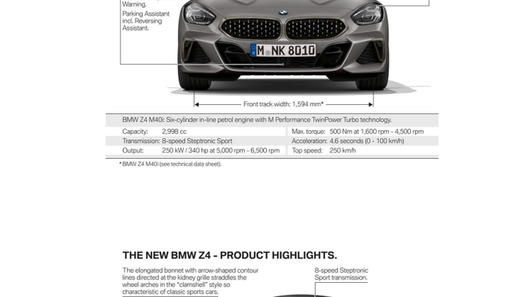 Den nye BMW Z4 - Highlights