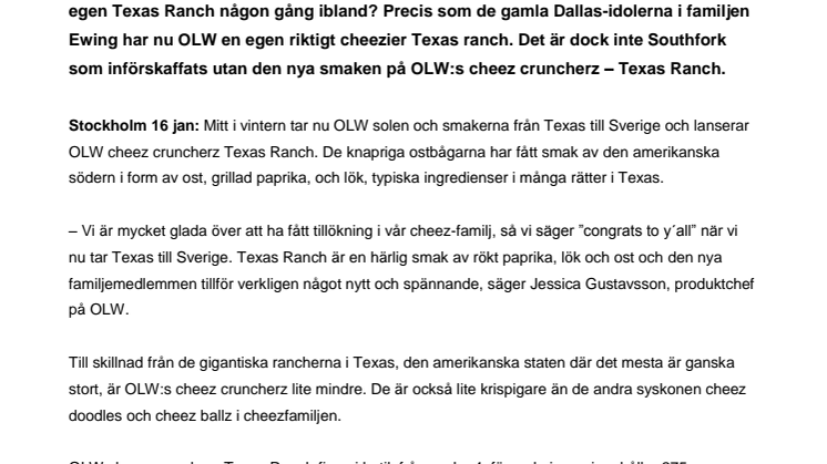 Howdy till OLW:s smakrika nyhet à la Texas