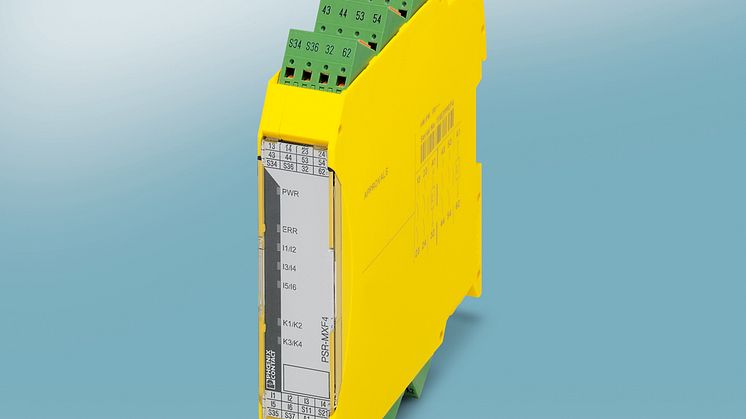 Multifunctional safety relay for smaller machine applications