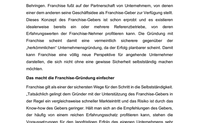 Mehr Erfolg mit Franchise - Bietet Franchise die sicherere Perspektive?